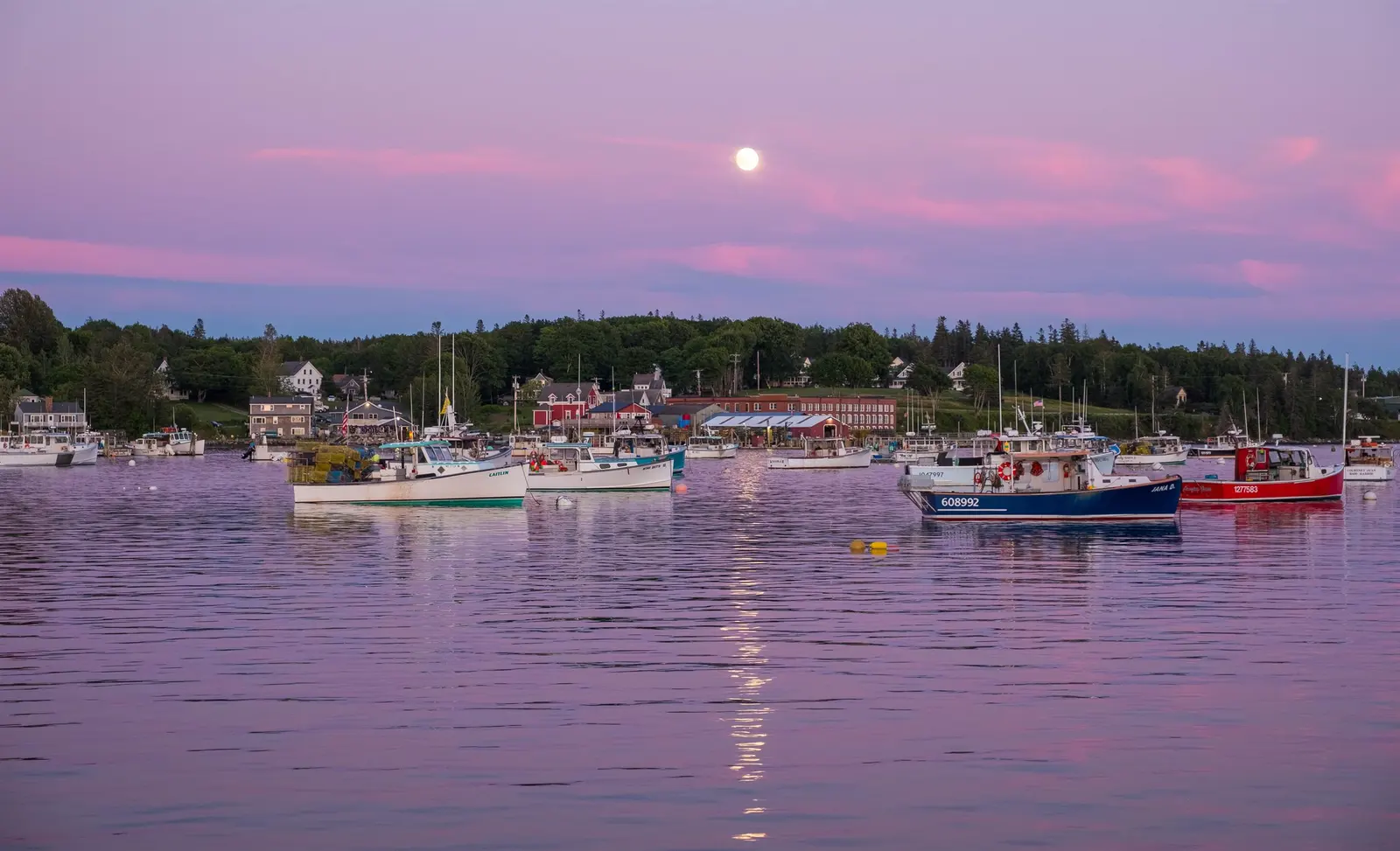 Moonrise over the mooring field